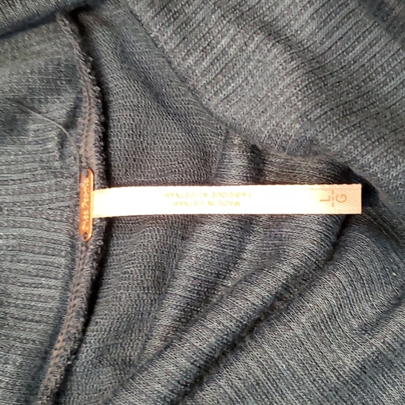 Free People Sundown Cowl blue neck ruched midi sneath dress long sleeves Large - Picture 8 of 13